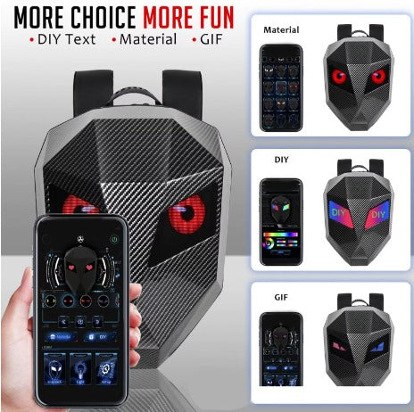 Sac à dos LED connecté pour moto