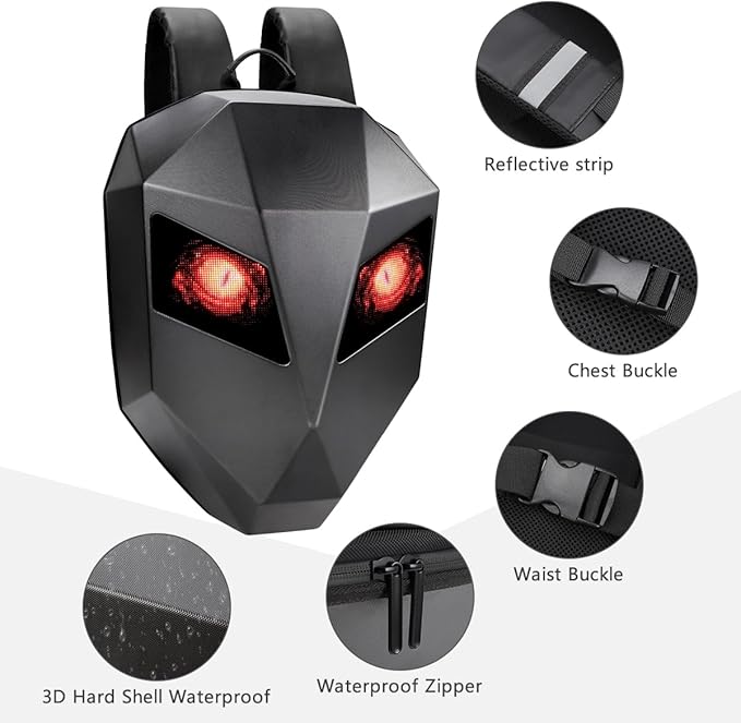 Sac à dos LED connecté pour moto